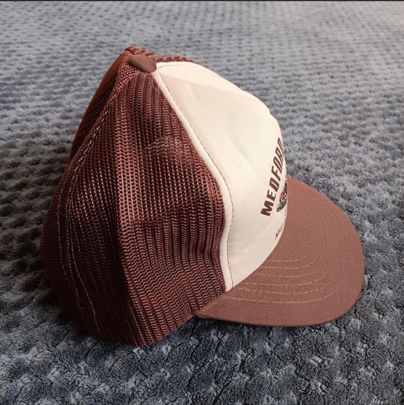 Vintage 90s Foam Mesh Trucker Snap Back Hat Cap Medford Oklahoma Mechanic Truck - Picture 5 of 8